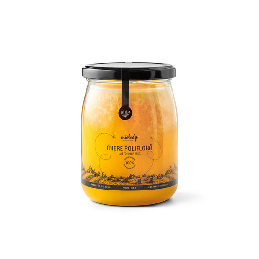 Borcan Miere Poliflora Mielody 700 g fata